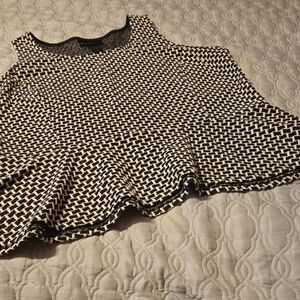 Lane Bryant Monochrome Patterned Top Sleeveless